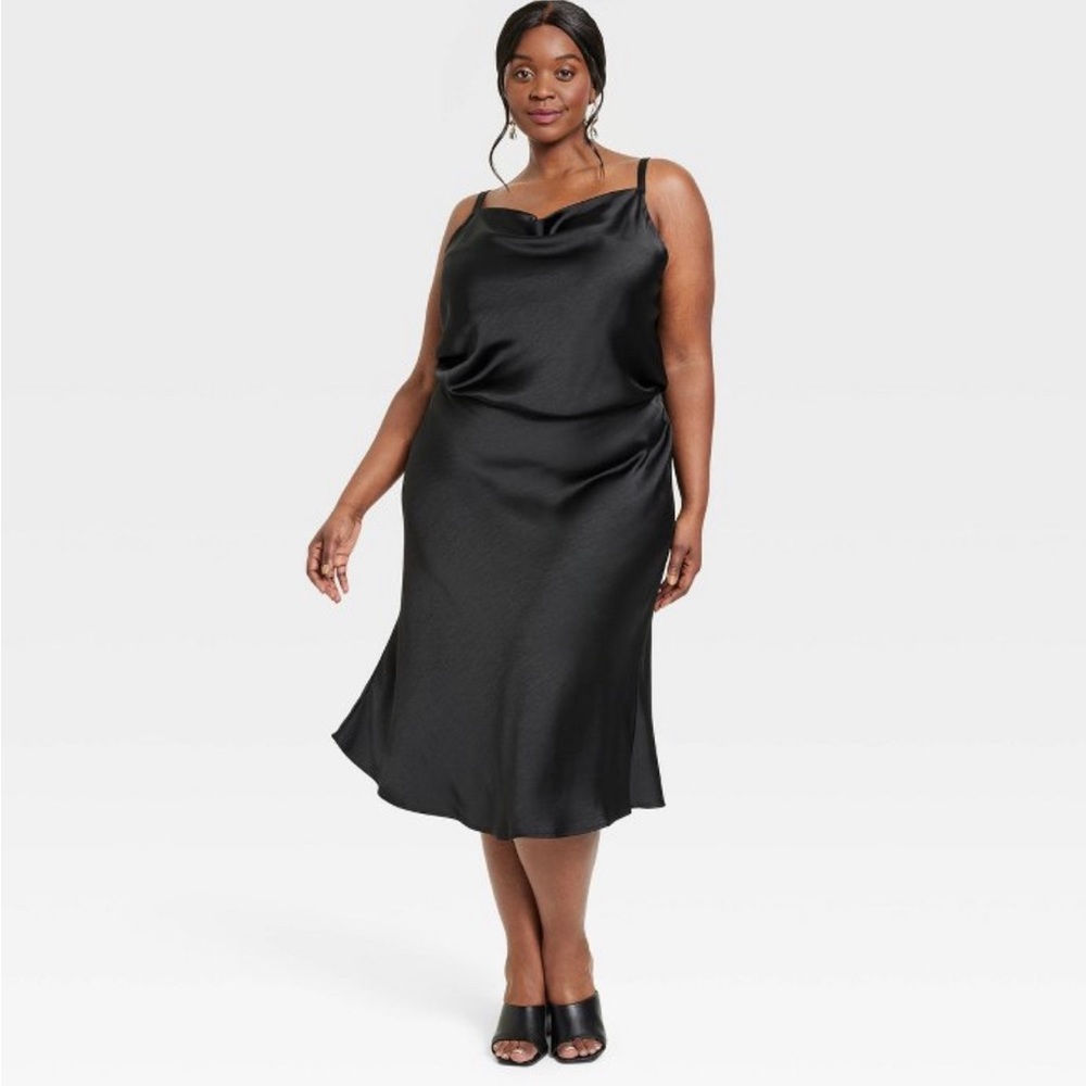 Ava & Viv Black Silk Dress